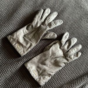 Coach Black Leather Gloves with cashmere lining